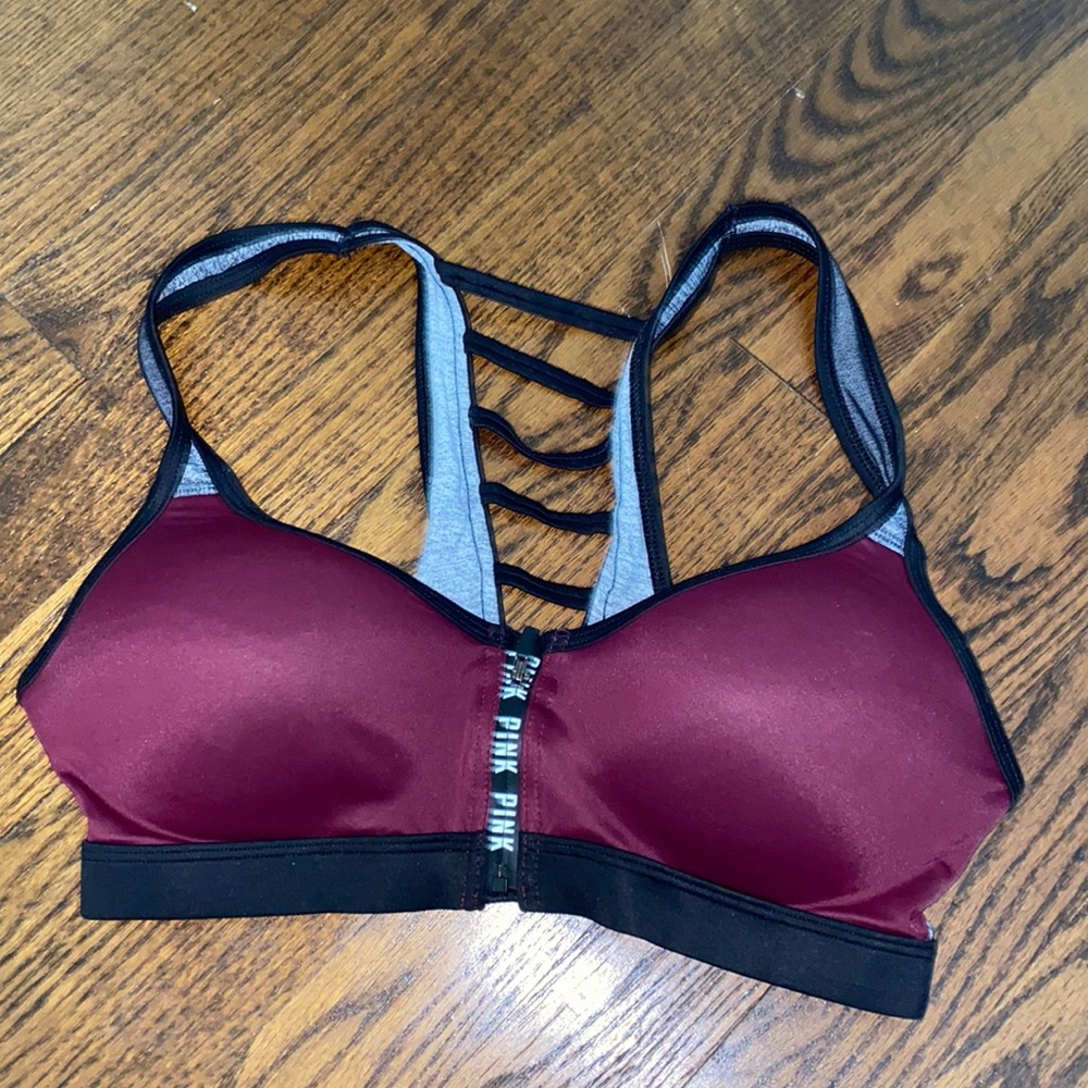Front zip PINK sports bra